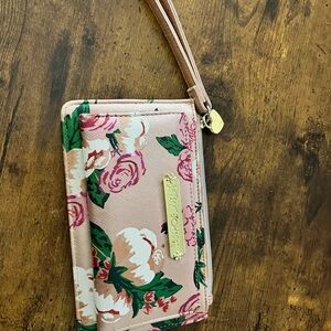 Betsey Johnson Pink Floral Wristlet
